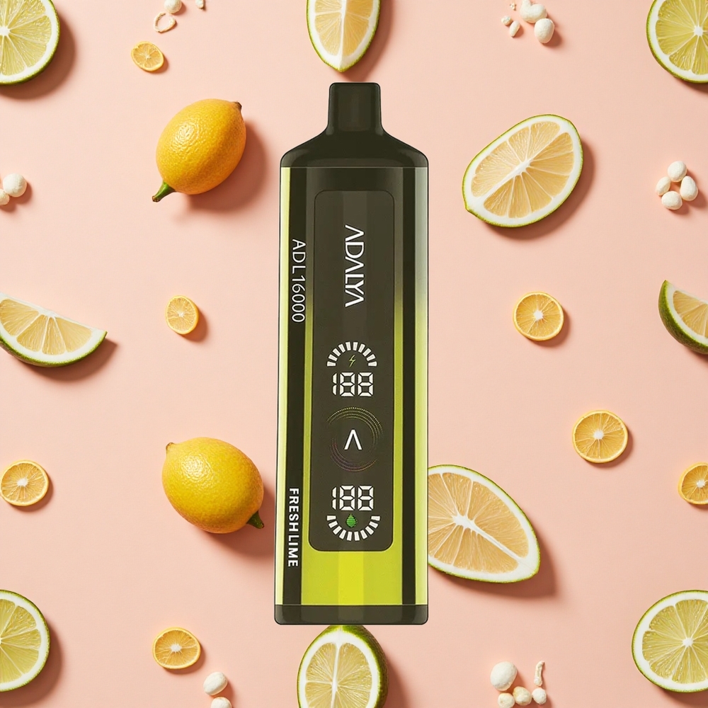 Adalya ADL 16000 PRO Puffs Vape Jetable Lime Fraîche Écran Numérique