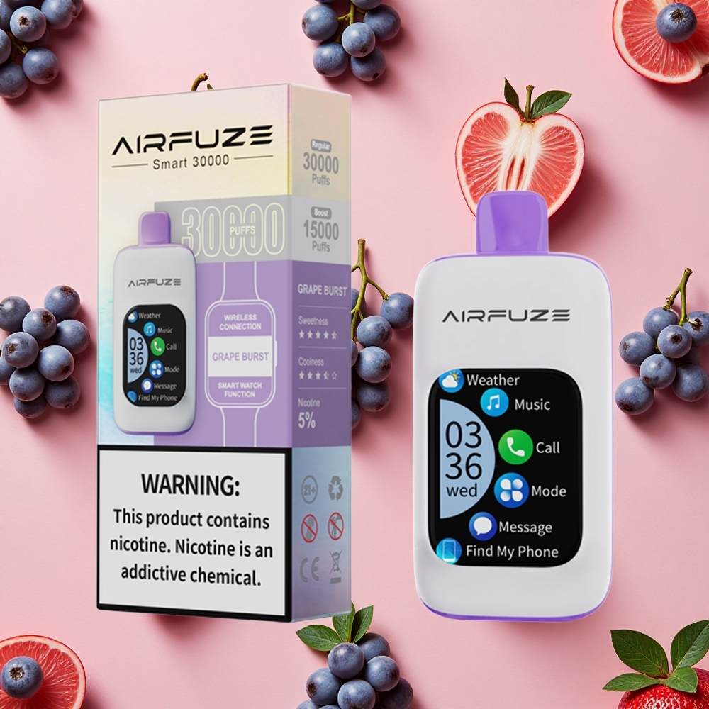 AirFuze Smart 30000 Puffs Pod Jetable Écran Tactile 2,01\" TFT Grape Burst