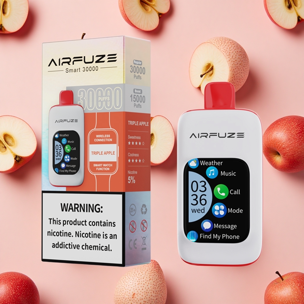 AirFuze Smart 30000 Puffs Triple Pomme avec Écran Tactile 2,01\"