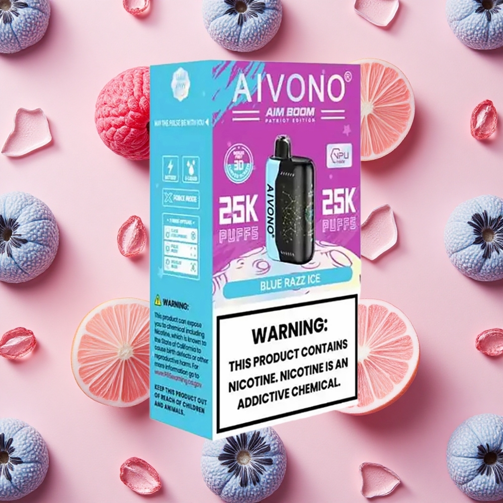 Aivono AIM BOOM 25000 Puffs Capacité 28ml Bleu Framboise Glace