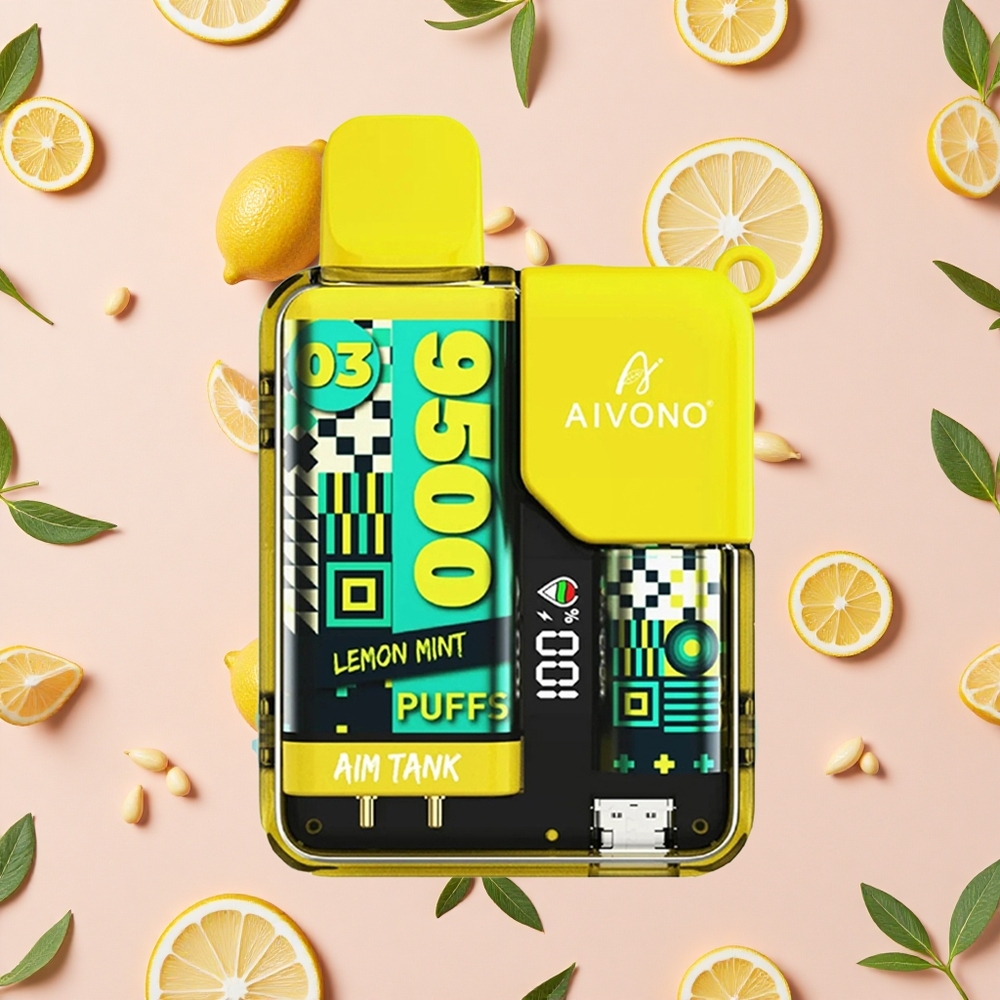 Aivono AIM-TANK 9500 Puffs Citron Menthe avec Affichage LCD
