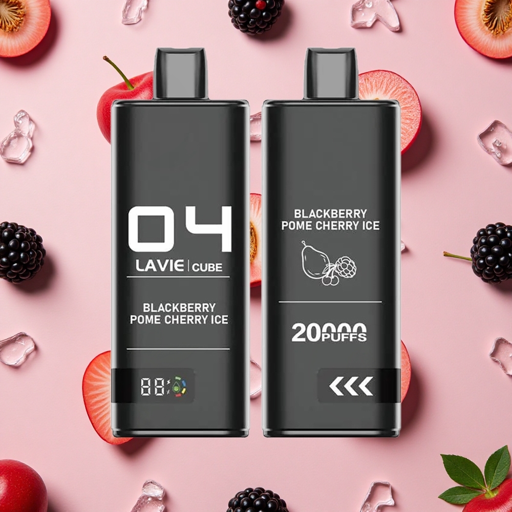 Lavie Cube 20000 Bouffées Vape Jetable Mûre Grenade Cerise Glace