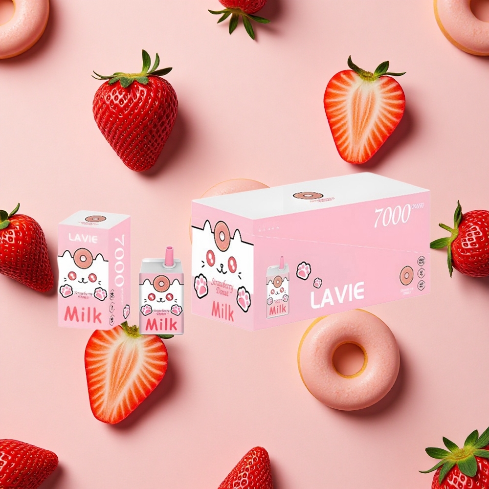 LAVIE Lait 7000 Bouffées Vape Jetable Donut à la Fraise