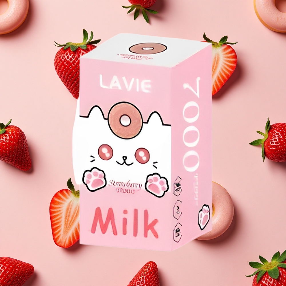 LAVIE Lait 7000 Bouffées Vape Jetable Donut à la Fraise