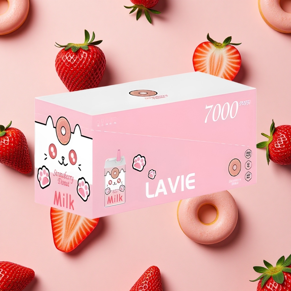 LAVIE Lait 7000 Bouffées Vape Jetable Donut à la Fraise