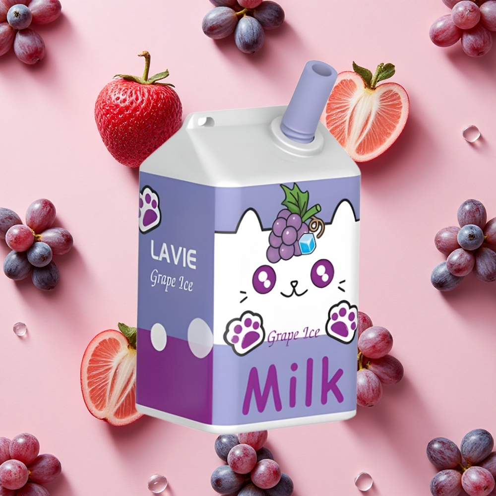 LAVIE Lait 7000 Bouffées Vape Jetable Glace Raisin