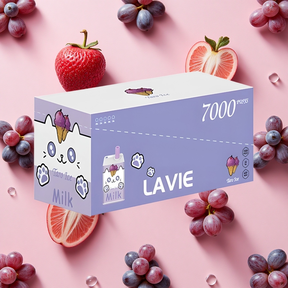 LAVIE Lait 7000 Bouffées Vape Jetable Glace Raisin