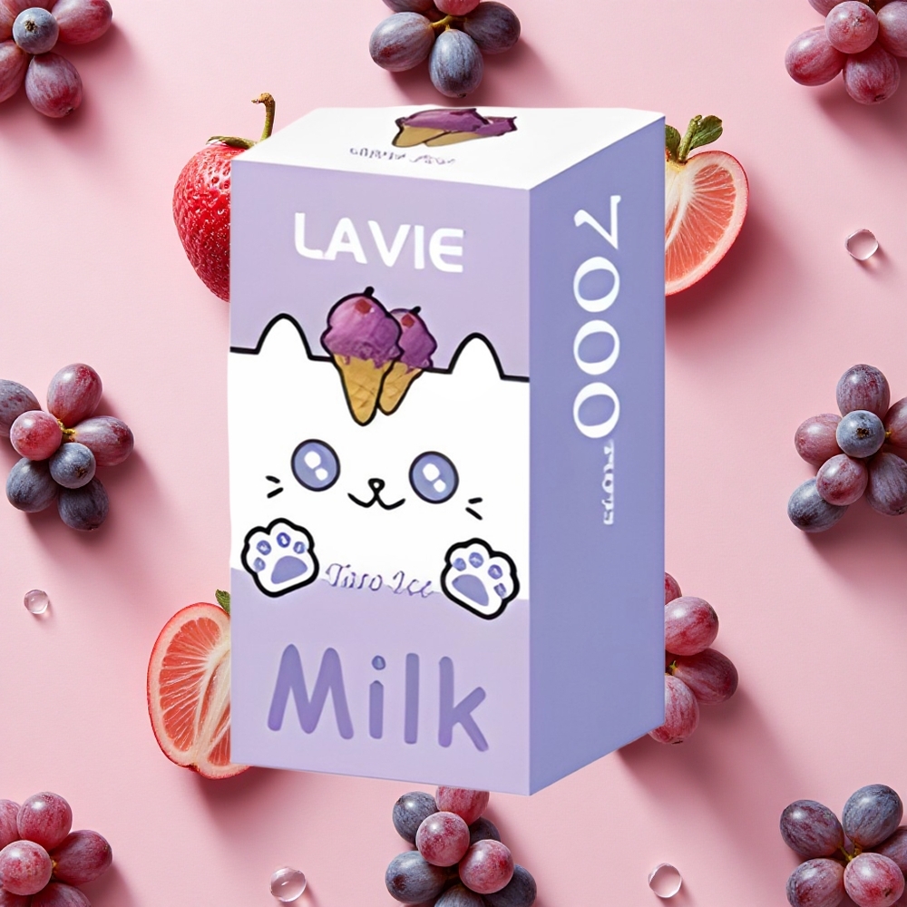 LAVIE Lait 7000 Bouffées Vape Jetable Glace Raisin