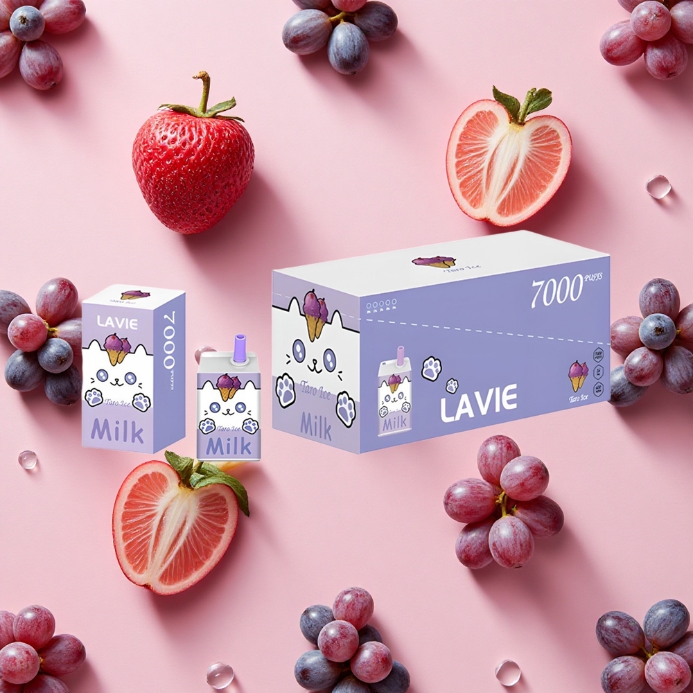LAVIE Lait 7000 Bouffées Vape Jetable Glace Raisin