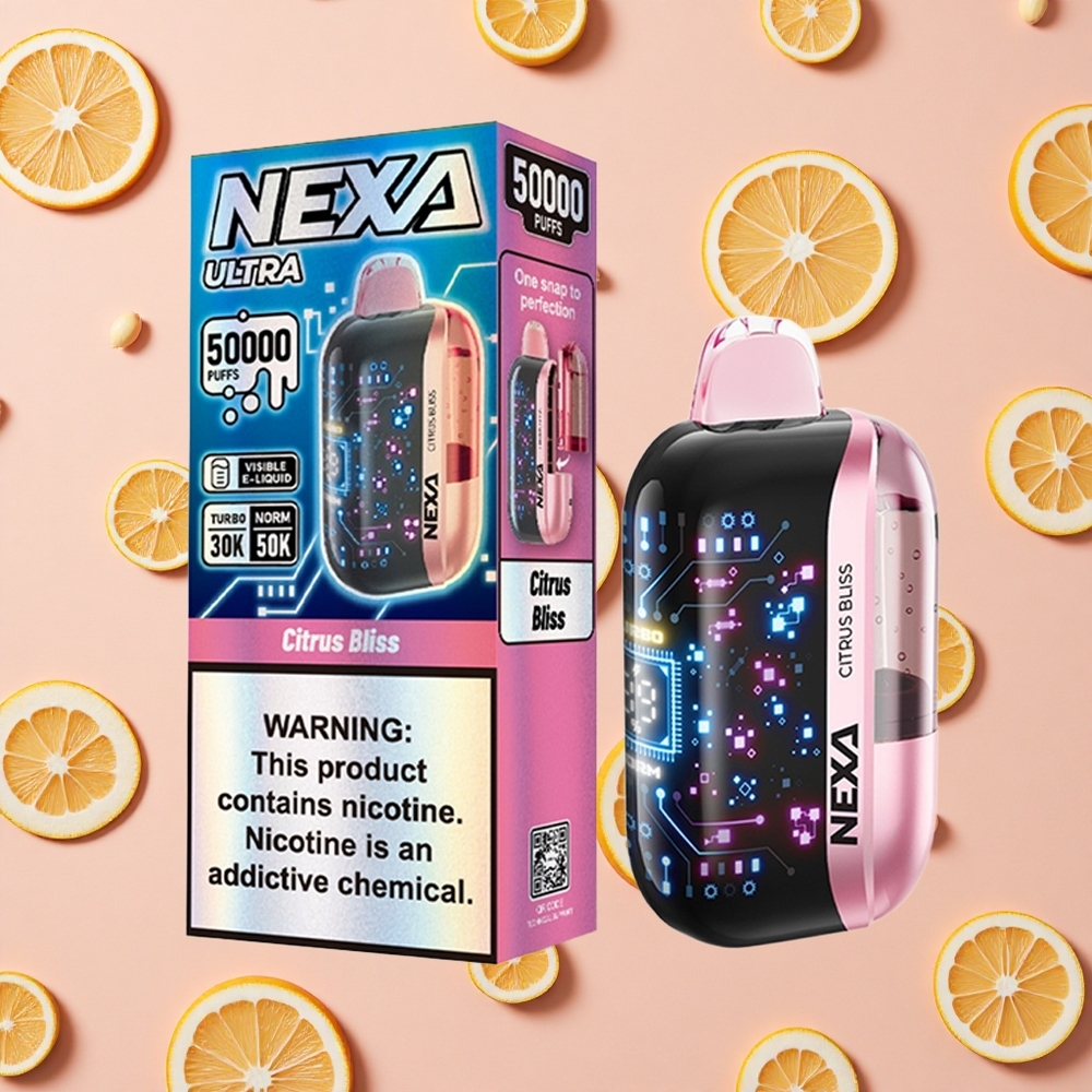 NEXA Ultra 50K Vape Jetable Citrus Délices avec Écran Courbe 3D