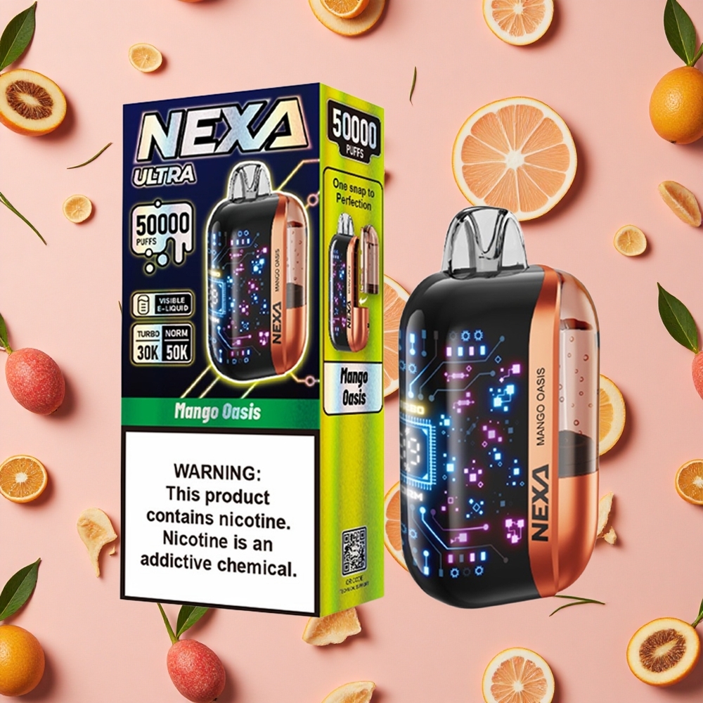 NEXA Ultra 50K Vape Jetable Mangue Oasis avec Écran Courbe 3D