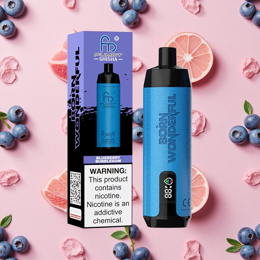 RandM Fumot Shisha 10000 Bouffées Vape Jetable Bubblegum Myrtille