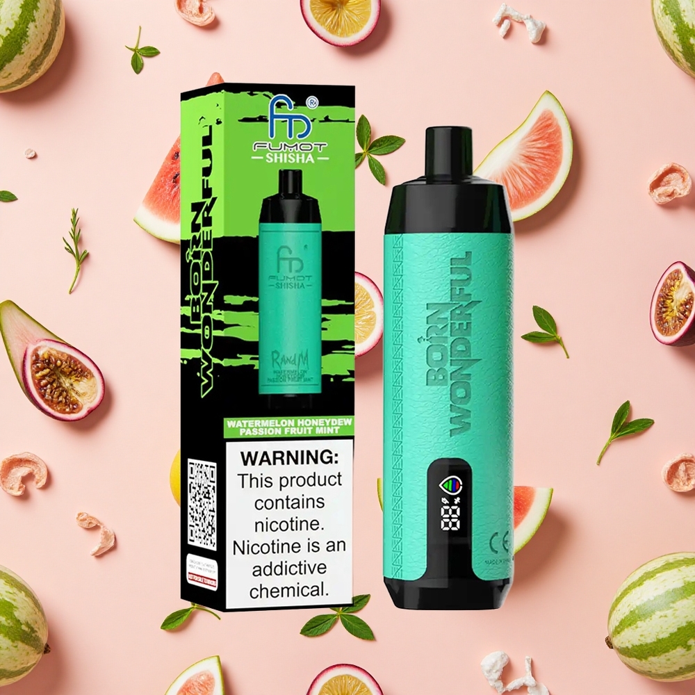 RandM Fumot Shisha 10000 Bouffées Vape Jetable Pastèque Melon Passion Menthe