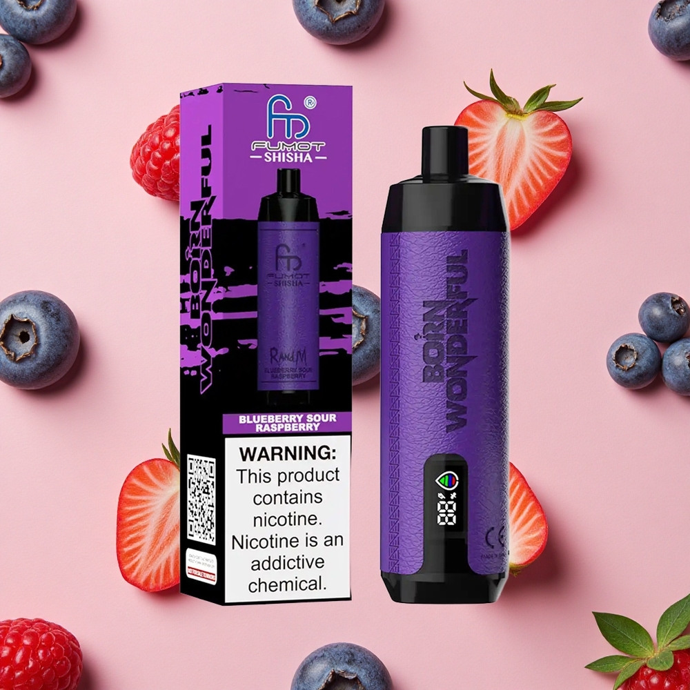 RandM Fumot Shisha 10000 Puffs (18ml) Vape Jetable Bleu Framboise Acidulée