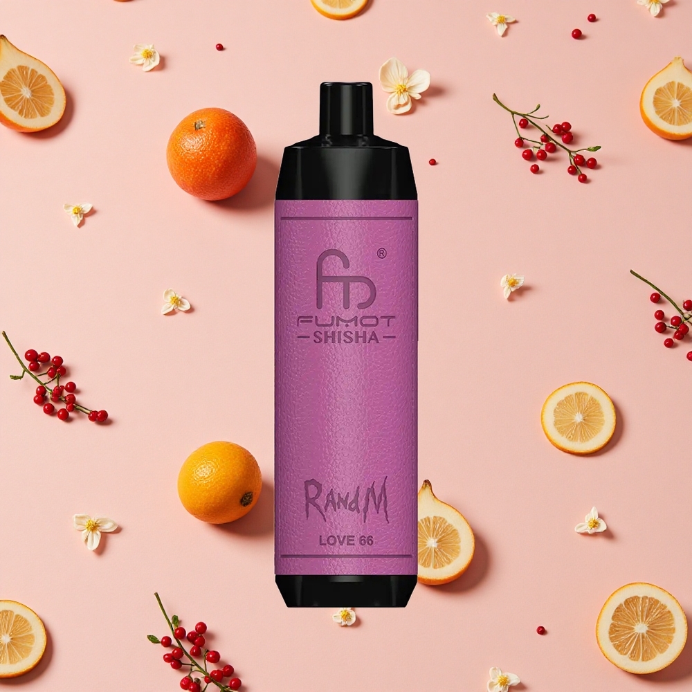 RandM Fumot Shisha 10000 Puffs Vape Jetable Amour 66 avec 18ml E-Liquide Prérempli