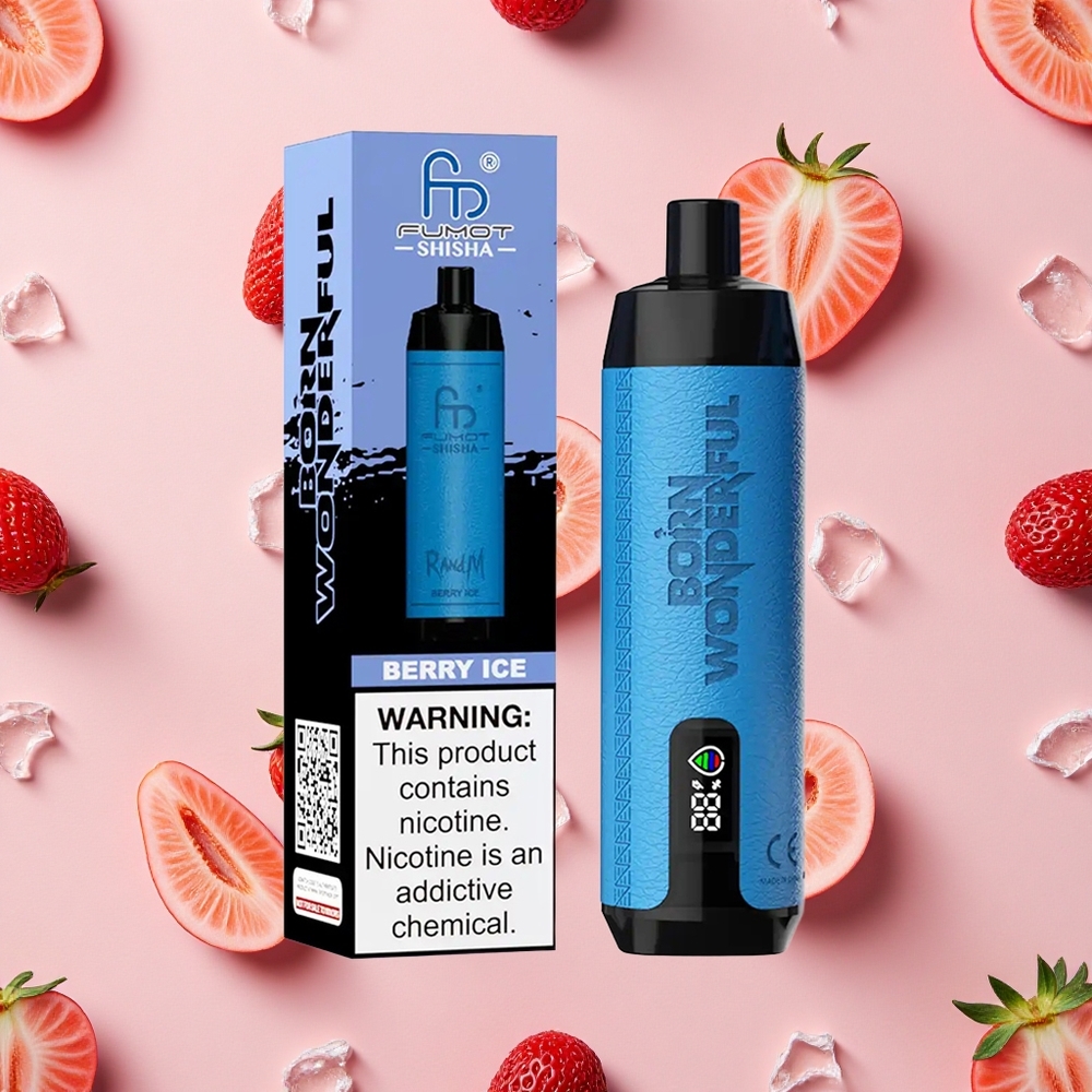 RandM Fumot Shisha 10000 Puffs Vape Jetable Glace aux Baies avec 18ml E-liquide Prérempli