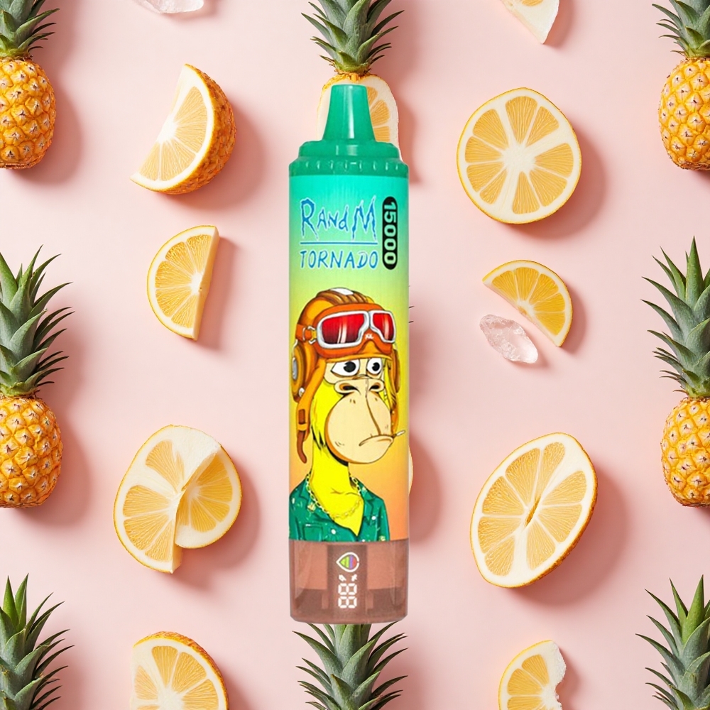 RandM Fumot Tornado 15000 Puffs 25ml Ananas Glace Écran LCD