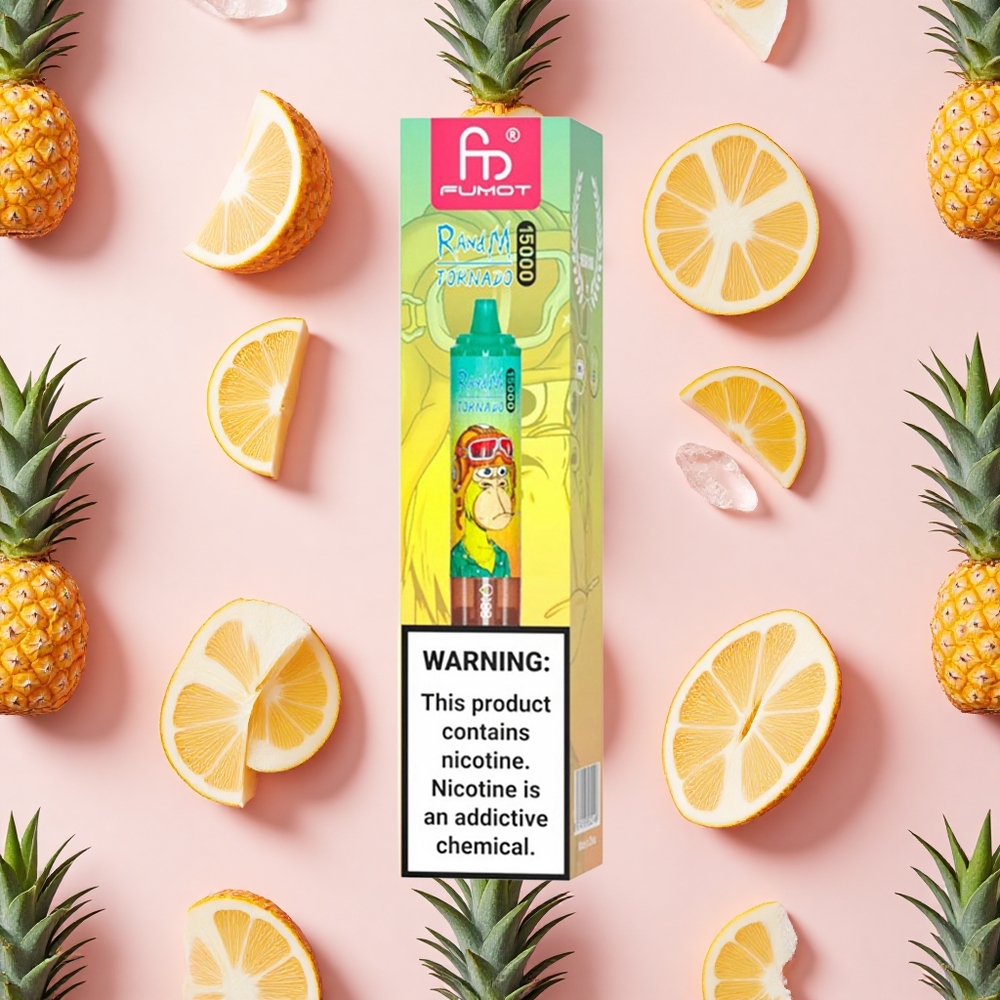 RandM Fumot Tornado 15000 Puffs 25ml Ananas Glace Écran LCD