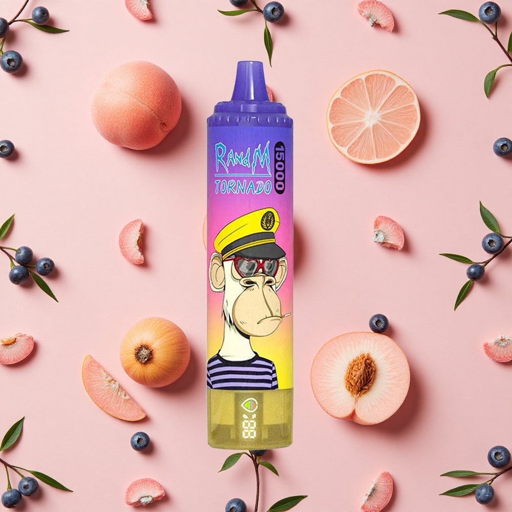 RandM Fumot Tornado 15000 Puffs 25ml LCD Pêche Myrtille Bonbon