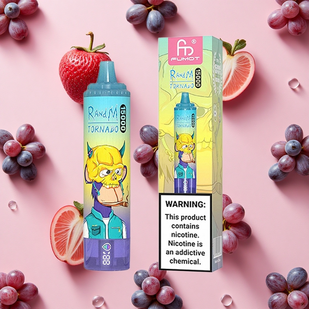 RandM Fumot Tornado 15000 Puffs Glace Raisin avec Écran LCD