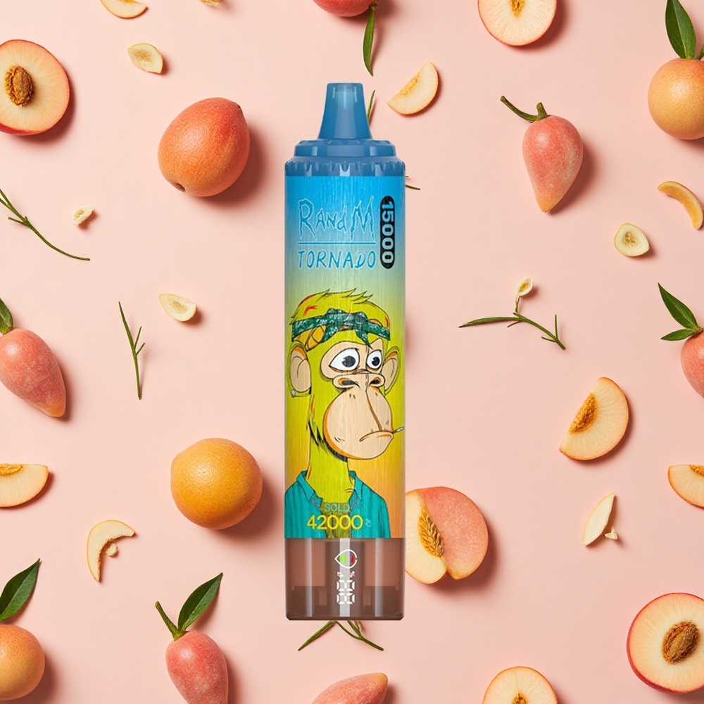 RandM Fumot Tornado 15000 Puffs Vape Jetable Pêche Mangue avec Écran LCD