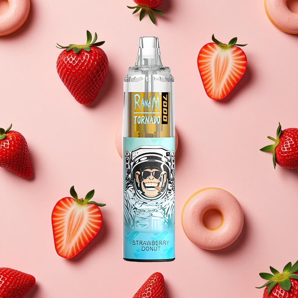 RandM Fumot Tornado 7000 Puffs Donut Fraise Vape Jetable
