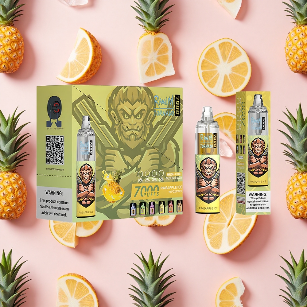 RandM Fumot Tornado 7000 Puffs Vape Jetable Ananas Glacé (7000 Puffs)