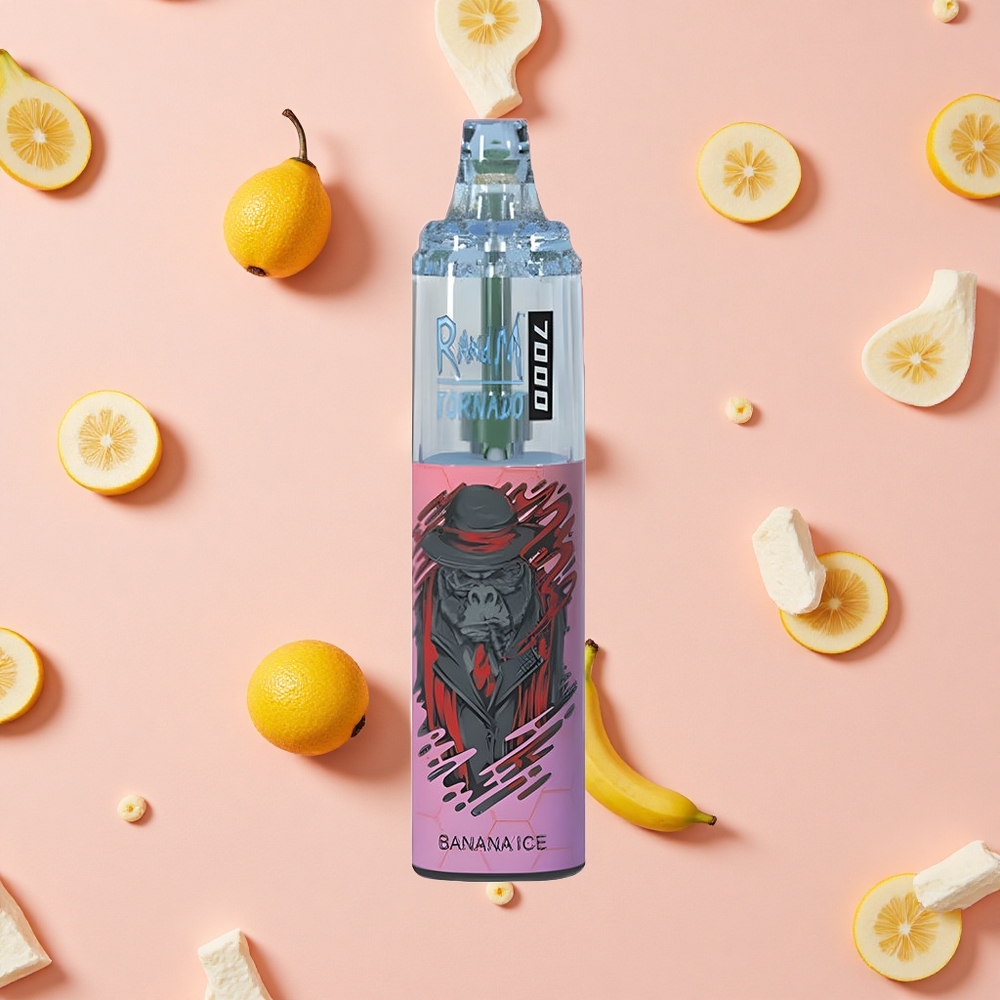 RandM Fumot Tornado 7000 Puffs Vape Jetable Banane Glacée avec 14 ML E-liquide