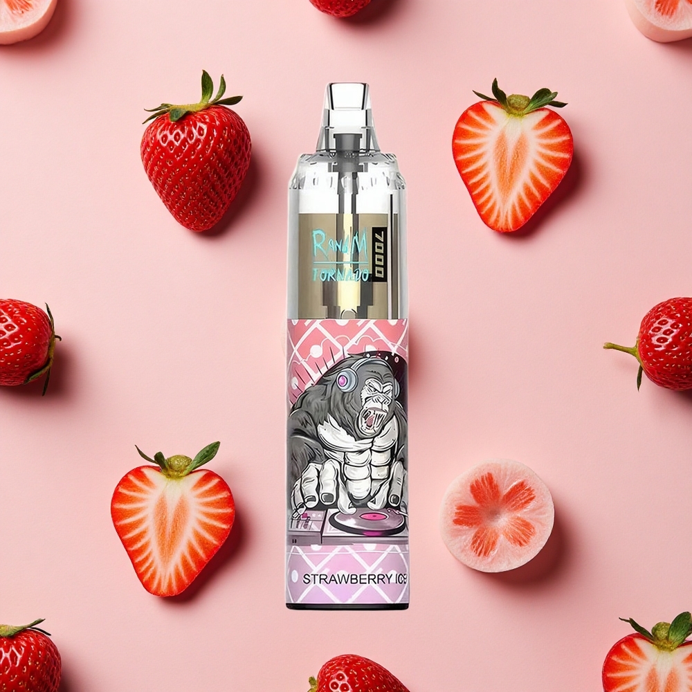 RandM Fumot Tornado 7000 Puffs Vape Jetable Fraise Glacée avec 14 ML E-liquide