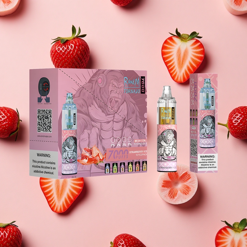 RandM Fumot Tornado 7000 Puffs Vape Jetable Fraise Glacée avec 14 ML E-liquide