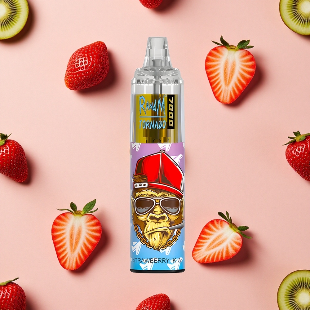RandM Fumot Tornado 7000 Puffs Vape Jetable Fraise Kiwi (7000 Bouffées)