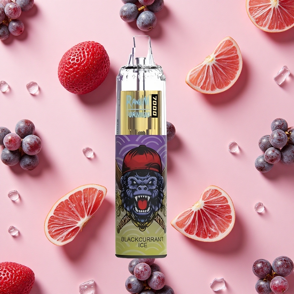 RandM Fumot Tornado 7000 Puffs Vape Jetable Glace au Cassis avec 14 ML d'E-liquide