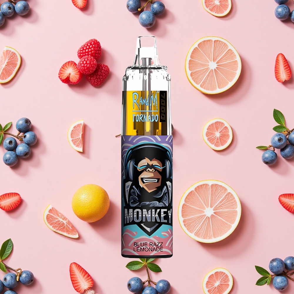 RandM Fumot Tornado 7000 Puffs Vape Jetable Myrtille Citronnade (14 ML)