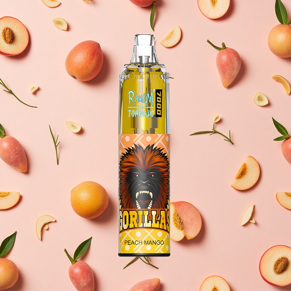 RandM Fumot Tornado 7000 Puffs Vape Jetable Pêche Mangue avec 14 ML E-liquide