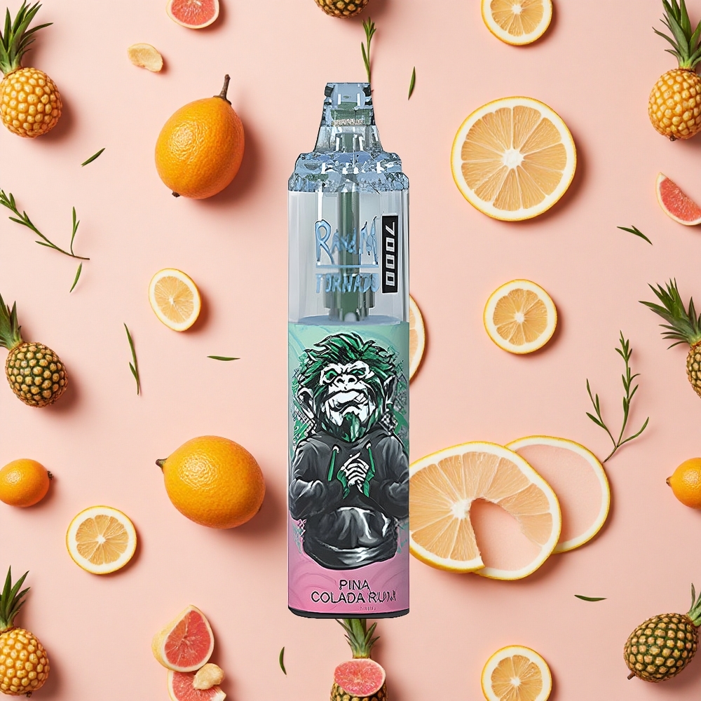 RandM Fumot Tornado 7000 Puffs Vape Jetable Pina Colada Rhum et 14 ML E-liquide