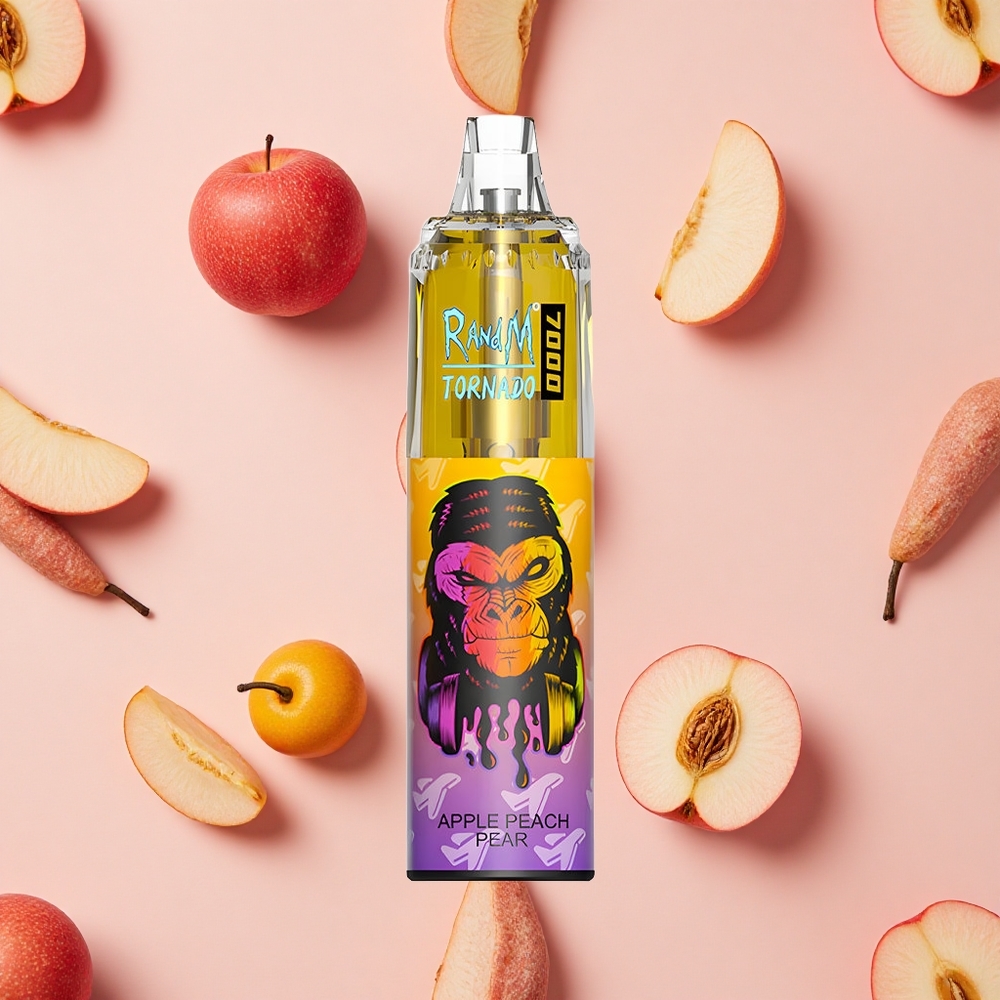 RandM Fumot Tornado 7000 Puffs Vape Jetable Pomme Pêche Poire avec 14 ML d'E-liquide