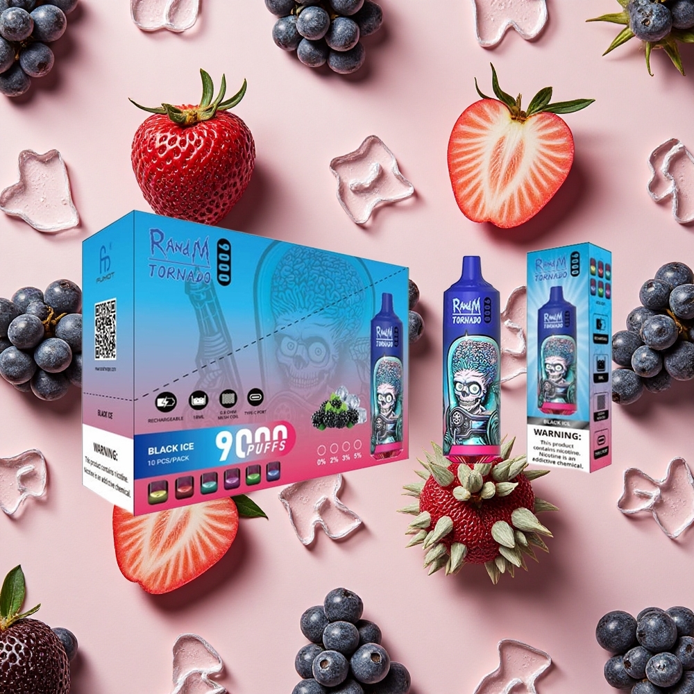RandM Fumot Tornado 9000 Bouffées Glace Noire