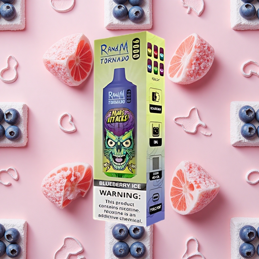 RandM Fumot Tornado 9000 Bouffées Vape Jetable Bleuet Glace