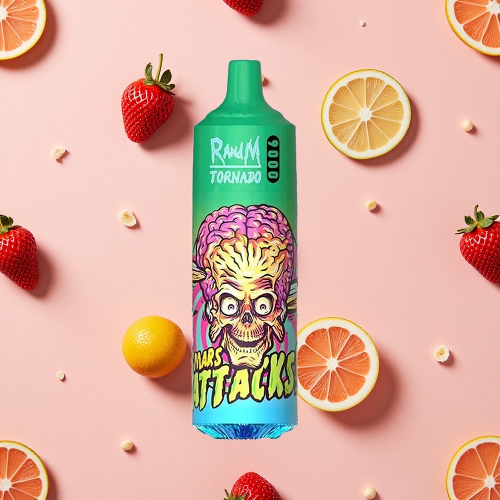 RandM Fumot Tornado 9000 Bouffées Vape Jetable Fraise Citronnade