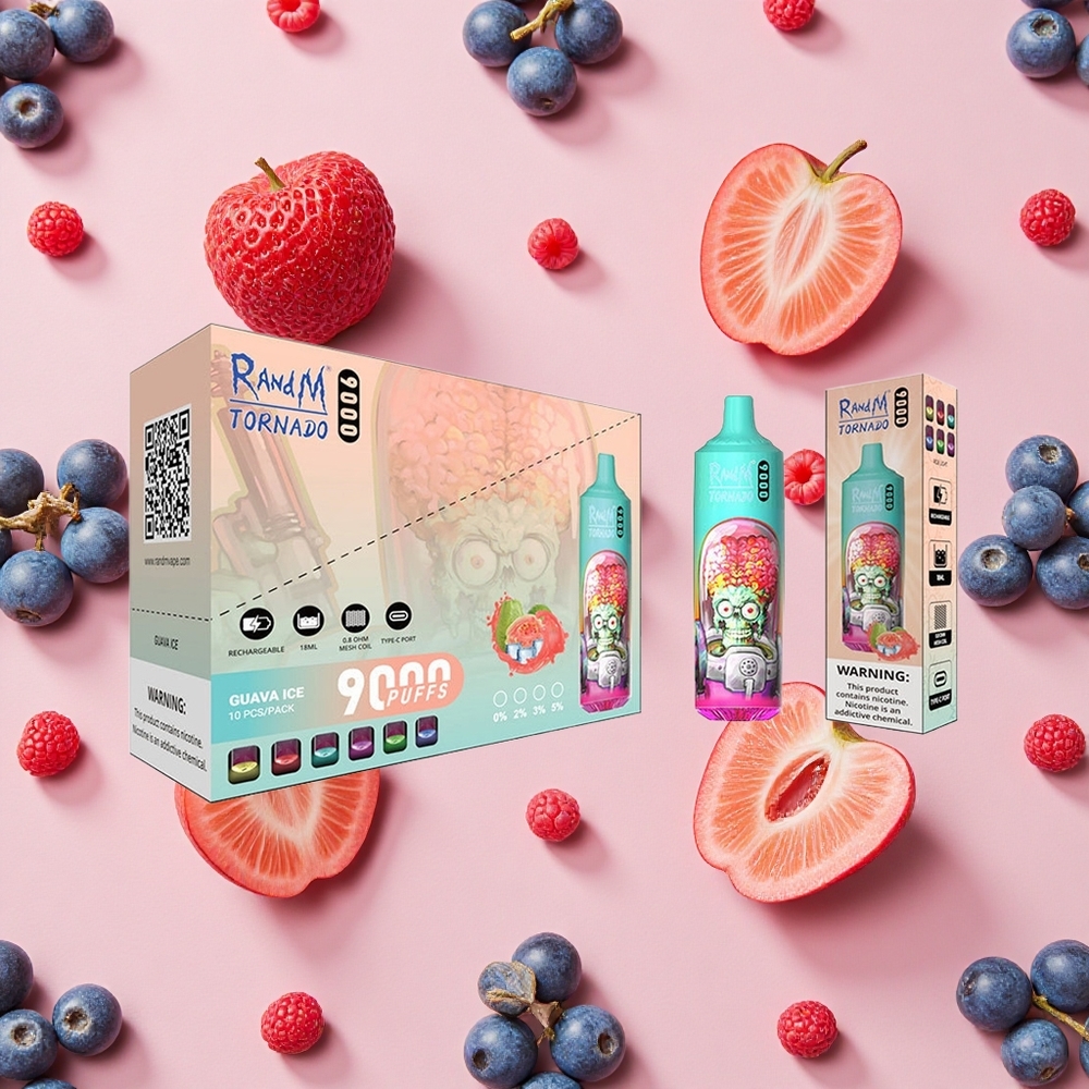 RandM Fumot Tornado 9000 Puffs 18 mL Bleu Framboise Acidulée