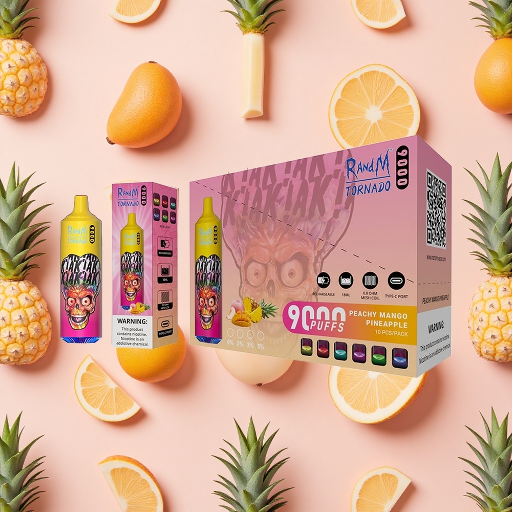 RandM Fumot Tornado 9000 Puffs (18 mL) Vape Jetable Mangue Pêche Ananas