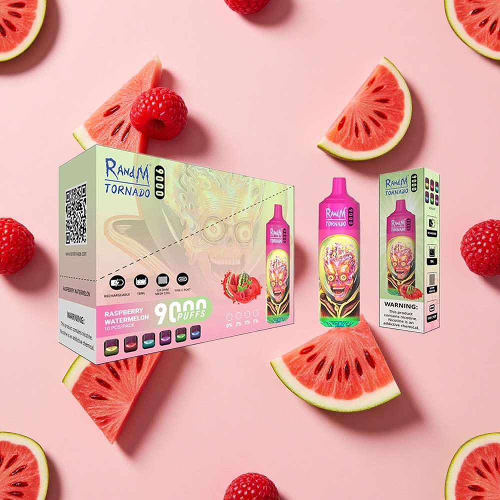 RandM Fumot Tornado 9000 Puffs (18 mL) et Framboise Pastèque