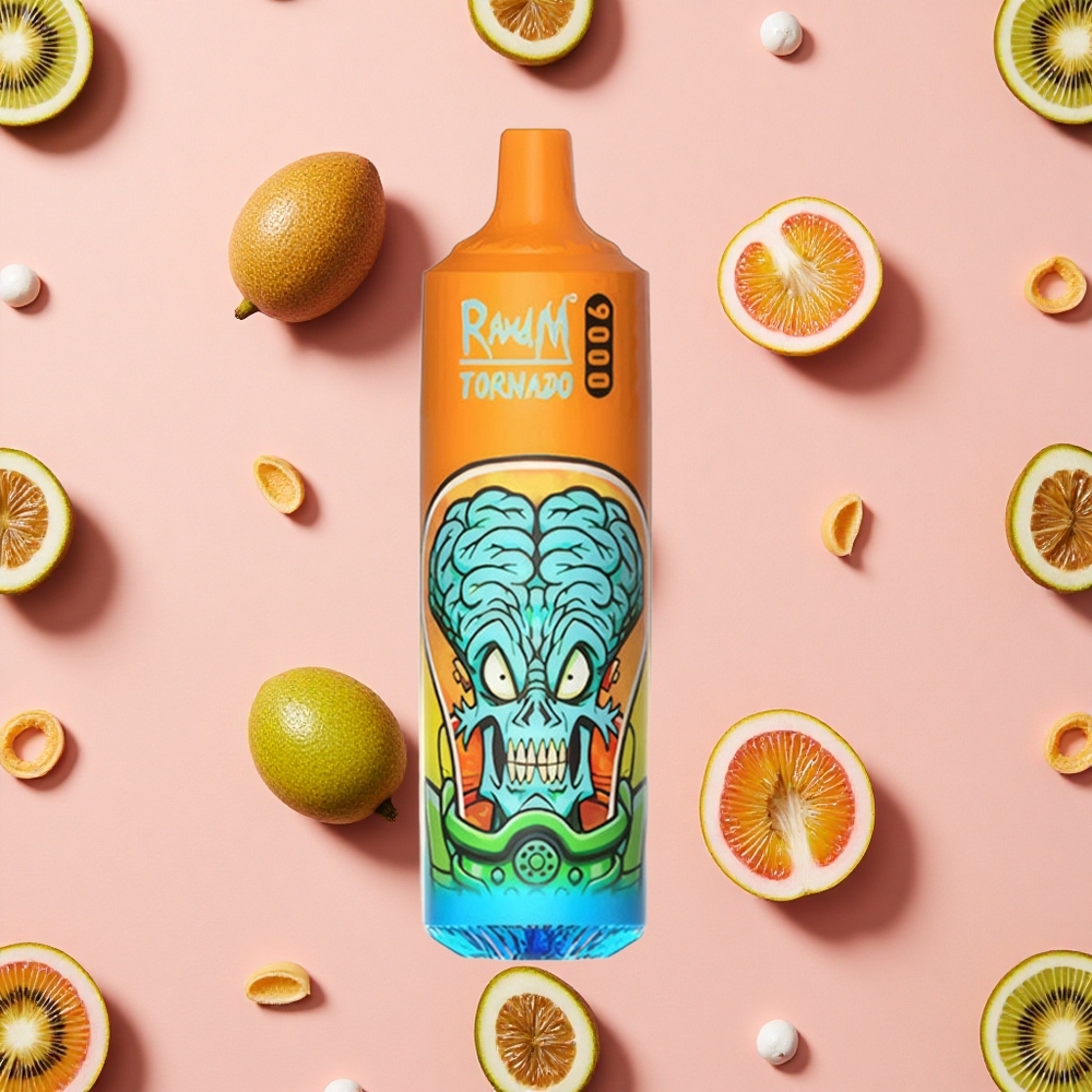 RandM Fumot Tornado 9000 Puffs Vape Jetable Kiwi Fruit de la Passion Goyave