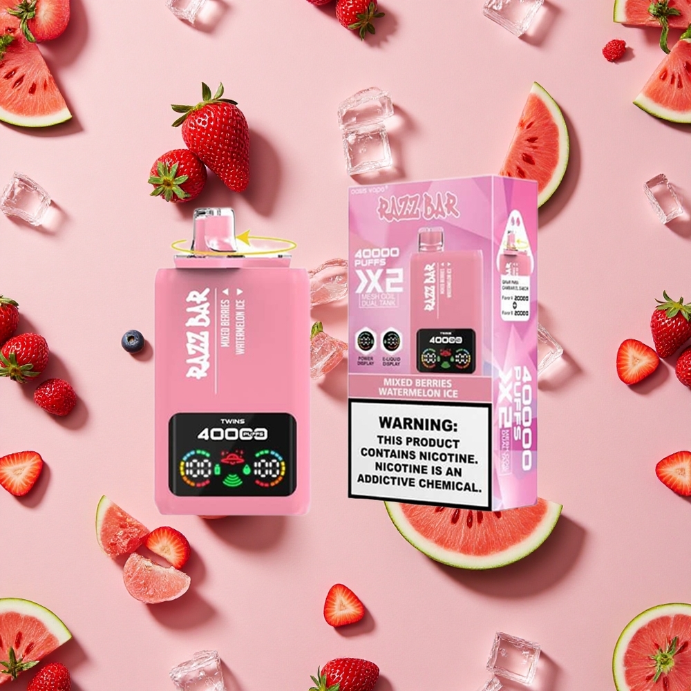 Razz Bar 40000 Bouffées Vape Jetable Baies Mixtes_Glace Pastèque