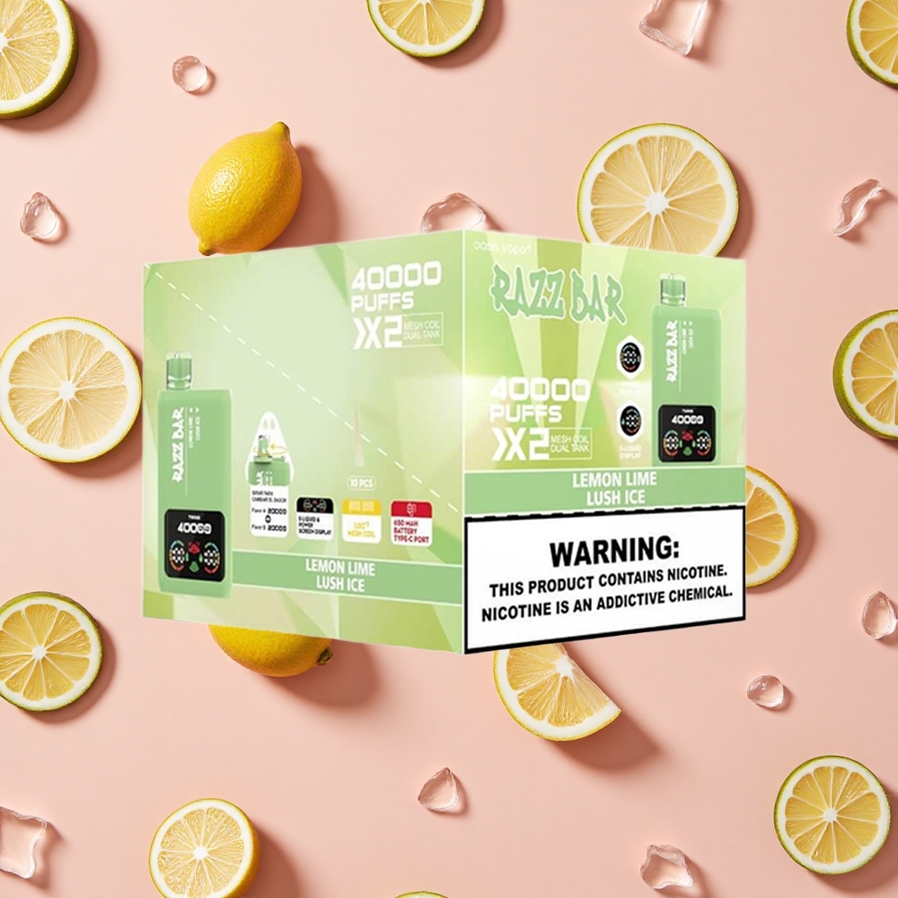 Razz Bar 40000 Bouffées Vape Jetable Citron Vert_Glace Luxuriante