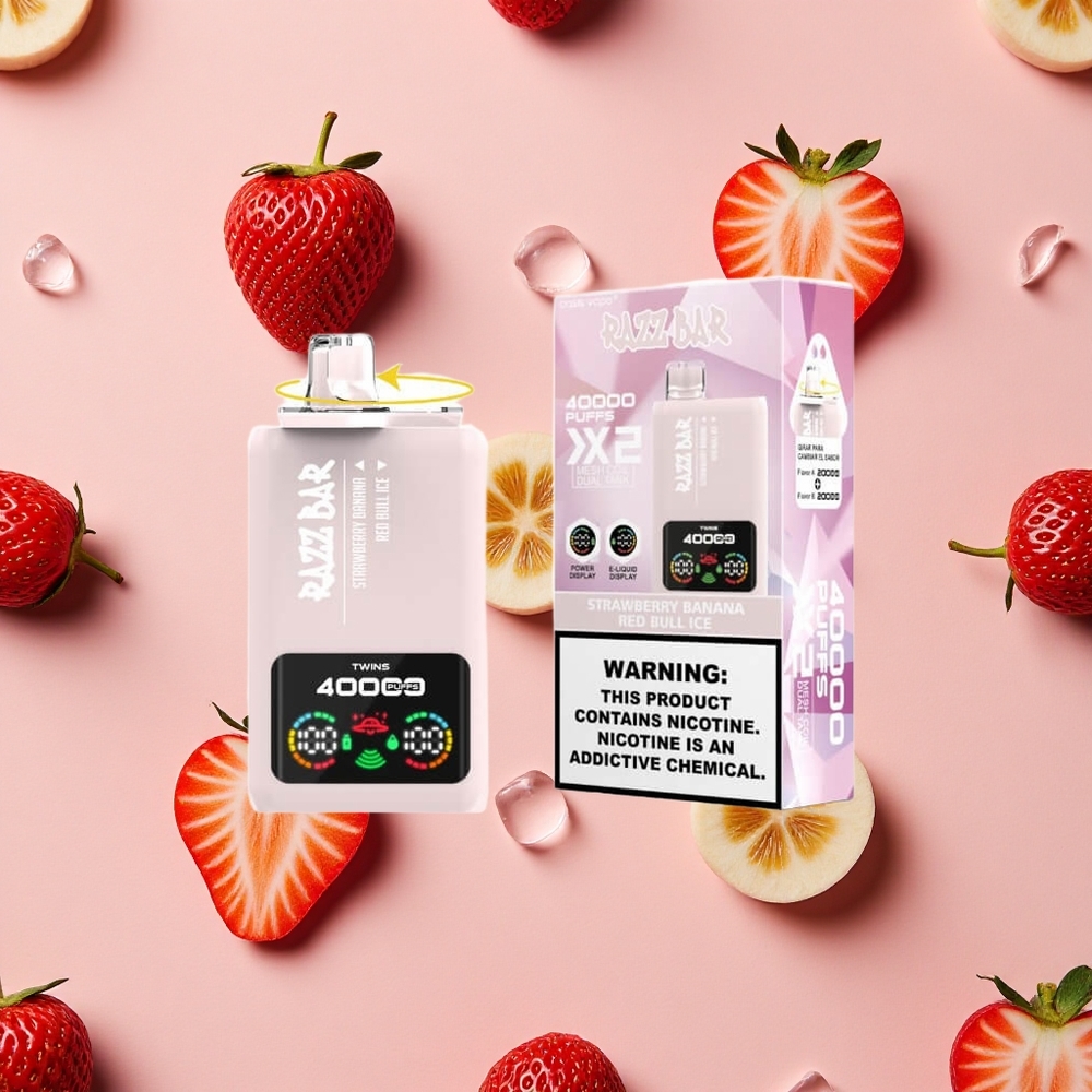 Razz Bar 40000 Bouffées Vape Jetable Fraise Banane_Red Bull Glace