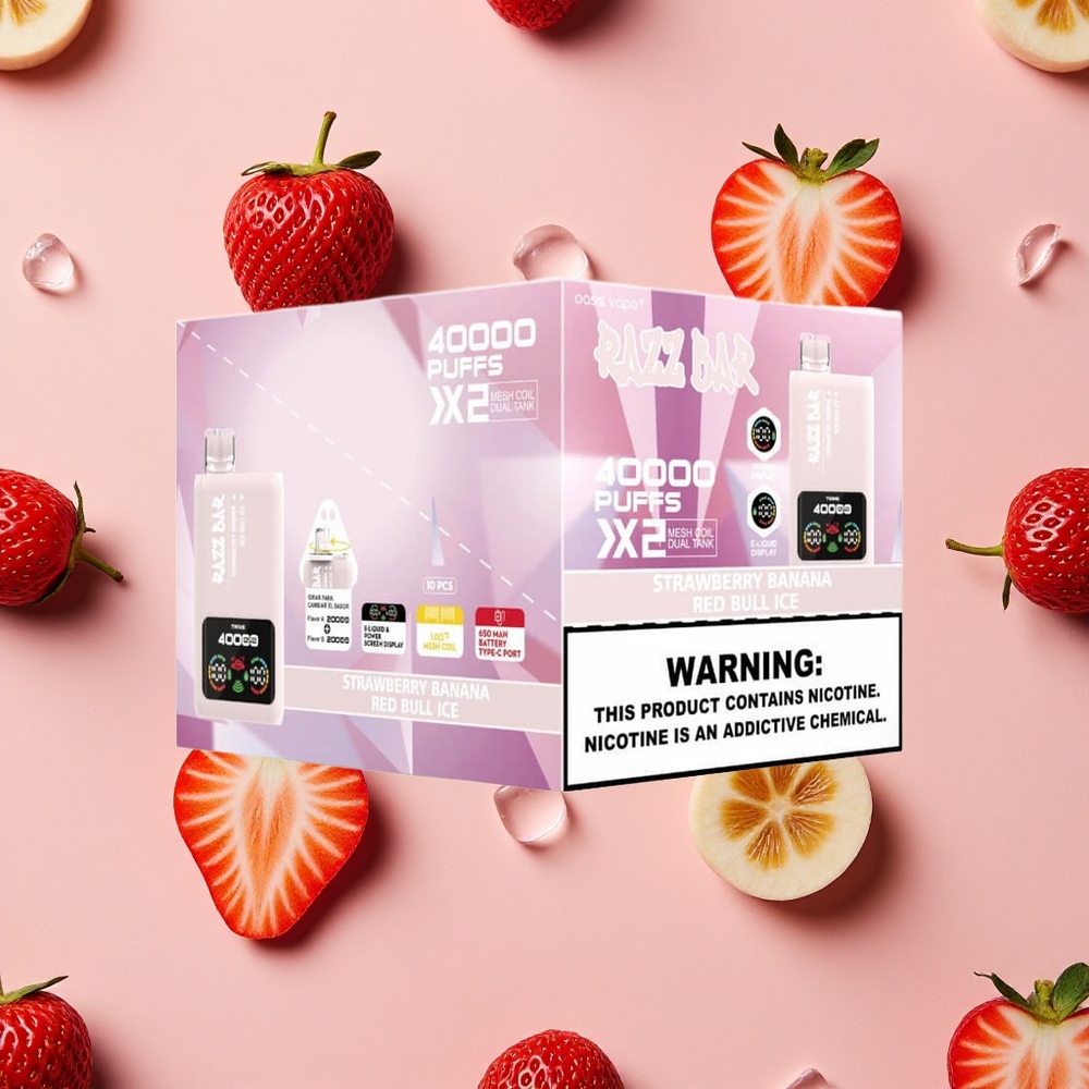 Razz Bar 40000 Bouffées Vape Jetable Fraise Banane_Red Bull Glace