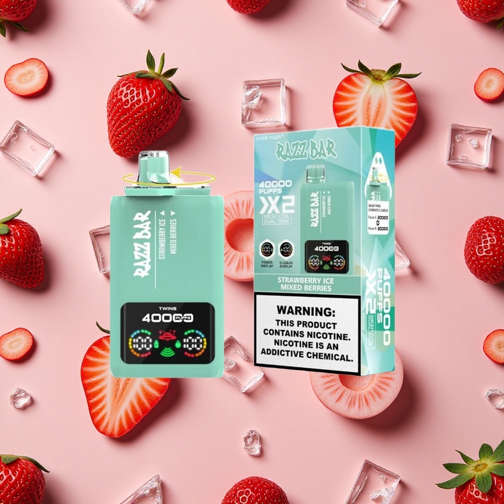 Razz Bar 40000 Bouffées Vape Jetable Fraise Glacée_Baies Mixtes