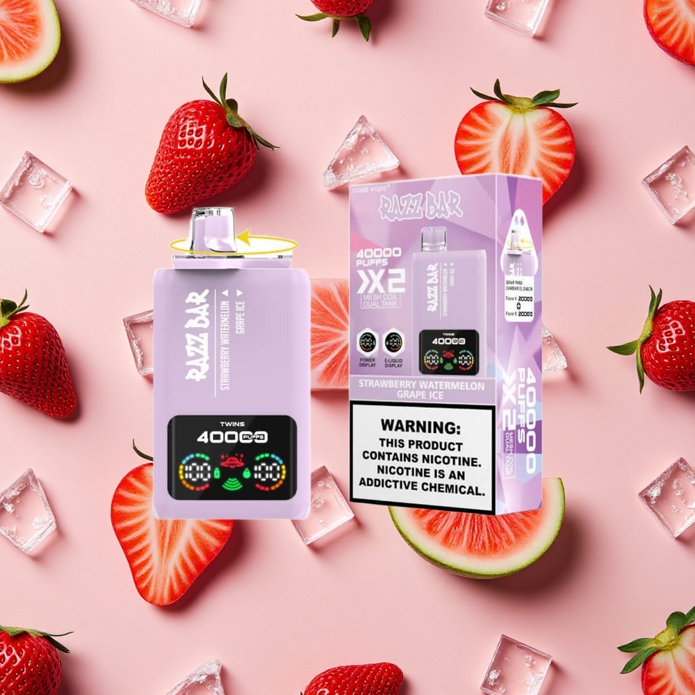 Razz Bar 40000 Bouffées Vape Jetable Fraise Pastèque_Givre Raisin