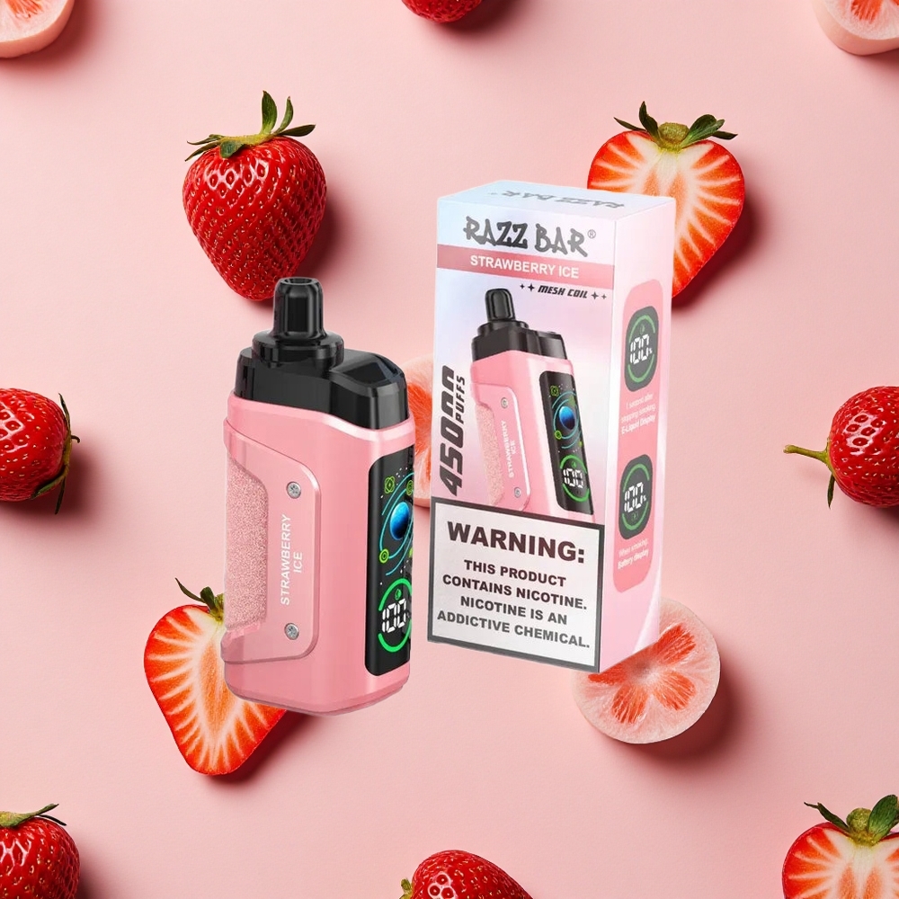Razz Bar 45000 Bouffées Vape Jetable Fraise Glacée